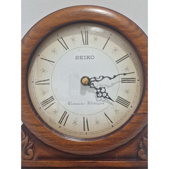 Seiko Westminster Whittington Mantel Clock Wood Case 10.5” Vintage Chiming Decor - Picture 9 of 9
